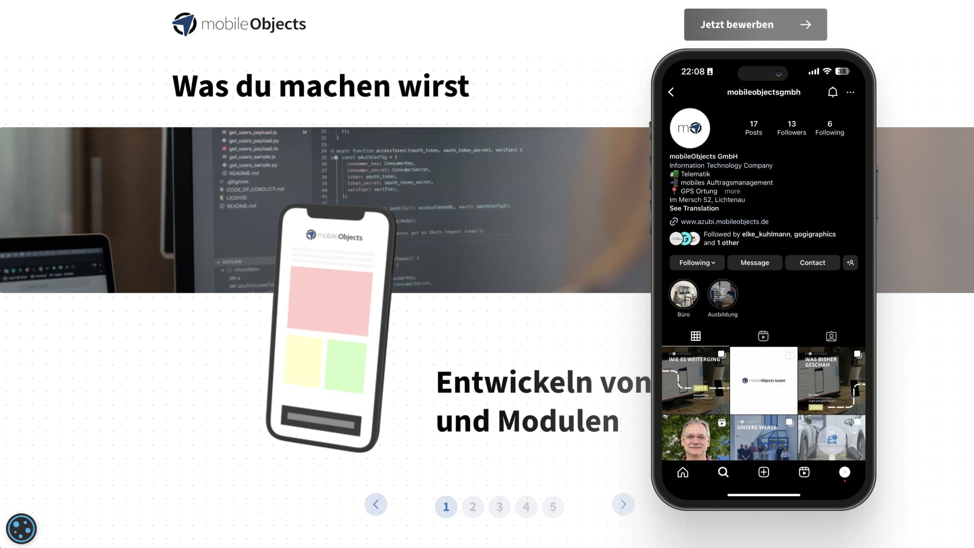 Website und Social Media für mobileObjects